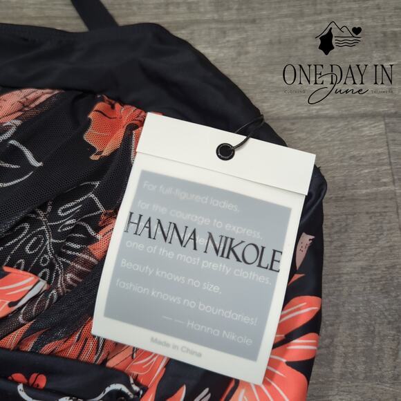 Hanna Nikole Plus Size Boyshort Tankini Swimsuit Size 24W - Picture 3 of 5